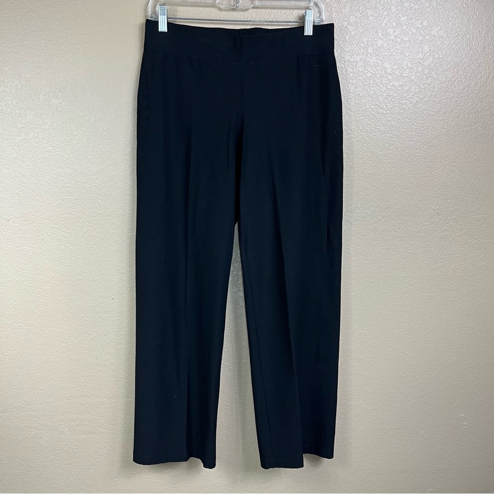Eileen Fisher Black Cropped Straight Leg Pants - Picture 3 of 7